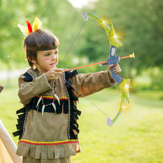 VEVOR Bow And Arrow Set For Kids, 2 Pack LED Light Up Archery Set With 20 Suction Cup Arrows, Standing Target, 2 Quivers, 3 Target Cans, Outdoor Toy Birthday Gift For Boys & Girls 6 7 8 9 10 Year Old